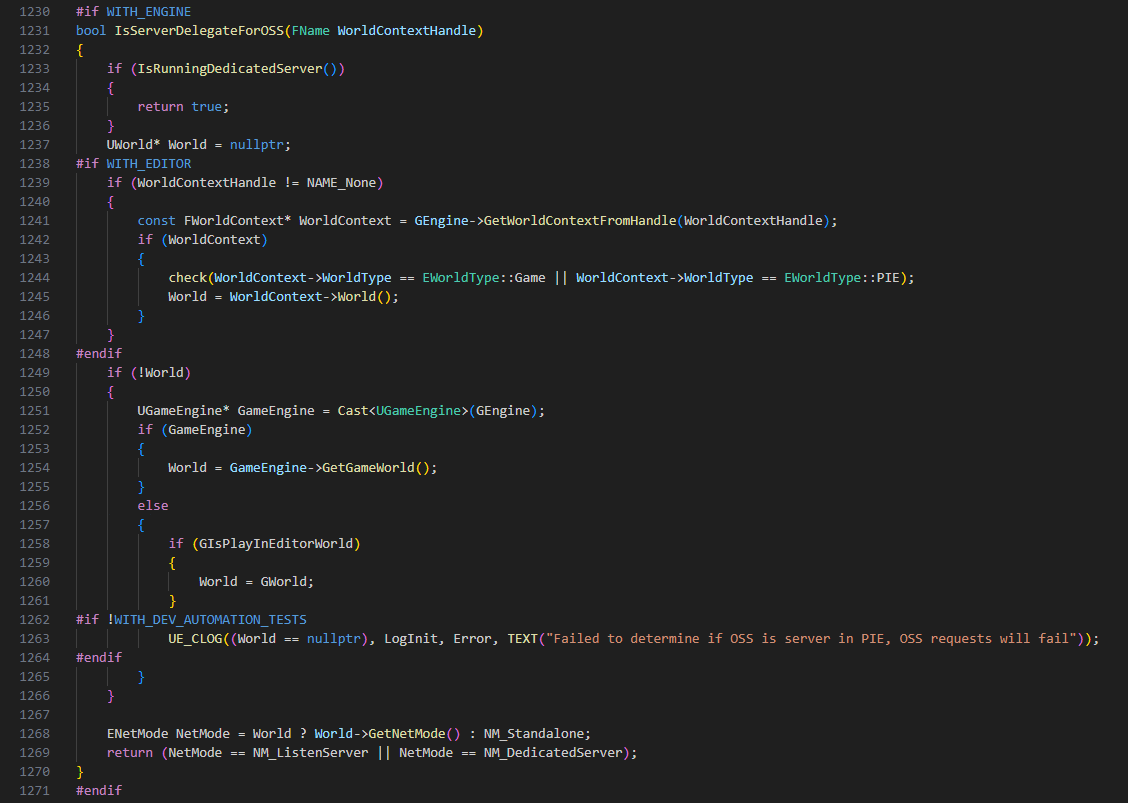 Исходный код функции IsServerDelegateForOSS